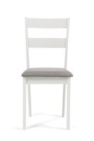 chiltern white dining chairs with fabric seats - white