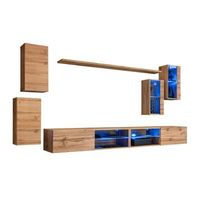 conjunto de muebles de salon switch xxv r led r roble r diseno suspendido