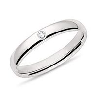 anillo de mujer en oro blanco de 14 quilates con diamante