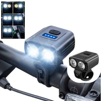 BIKIGHT Mini Faro para Bicicleta 550lm Brillo Doble Distancia Haz 5 Modos Tipo de Luz Tipo-C Batería Recargable con Pant