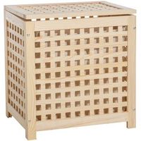 cesto para la ropa sucia con orificios de ventilacion con bolsa 55x52 cm en madera natural 100003819