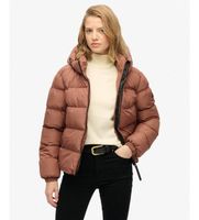 superdry para mujer w5011996a chaqueta acolchada deportiva con capucha nude xs marron casual poliester reciclado