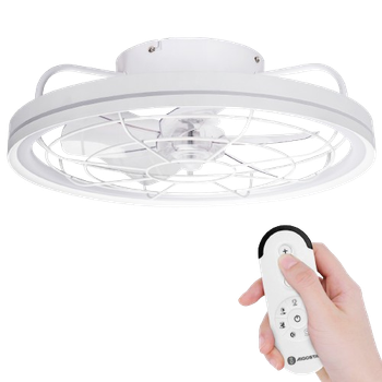 Aigostar Ventilador de Techo con Luz y Mando a Distancia, Ventilador de Techo Silencioso con Temporizador y Luz Nocturna, 6 Velocidades, LED Dimmerabile, Motore DC Reversibile
