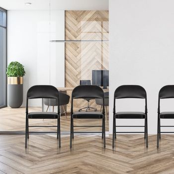 Silla de piel sintética  negro