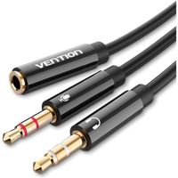 adaptador jack micro y auriculares cable vention separador de audio y microfono con hifi sonido mic audio splitter jack 35mm 1 hembra a 2 macho compatible con gaming cascos de ps4 xbox earpods pc