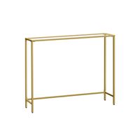 mesa de entrada moderna dorado palido  transparente  1 tire 20p x 100l cm