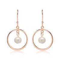pendientes de plata 925 chapada en oro rosa con perlas