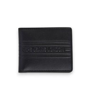 Pepe Jeans para hombre. PM070386 Cartera Wolf negro (OSFA), Casual, Piel