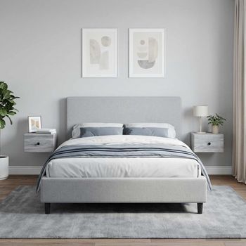 Mesitas De Noche De Pared (2 Uds) - Madera De Ingeniería - Gris Sonoma (34.5x33x20cm)