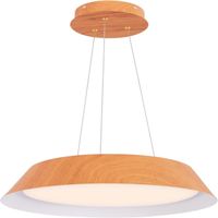 costway 21 w lampara de techo con veta de madera montaje led marco de metal lampara colgante para dormitorio cocina 40 x 40 x 145 cm natural