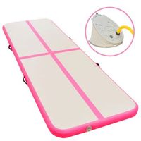 esterilla inflable de gimnasia con bomba 400x100x10 cm pvc rosa vidaxl