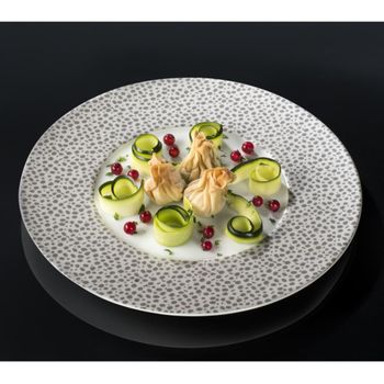 Plato llano (x6) porcelana platine
