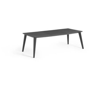 Mesa De Jardín Rectangular De Resina Para 8-10 Personas - Gris Grafito