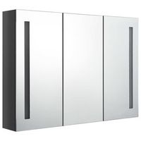 mueble de bano  armario de bano con espejo led gris brillante 89x14x62 cm