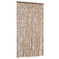 cortina antimoscas chenilla beige y marron oscuro 100x200 cm