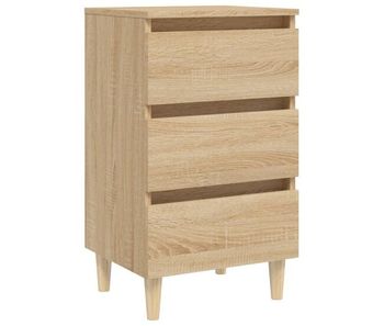 Vidaxl mesita de noche patas madera maciza roble sonoma 40x35x69 cm