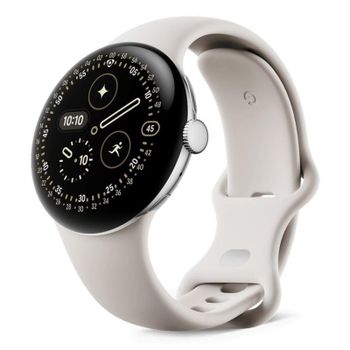 Google Pixel Watch 4 4G LTE GPS NFC 41mm AMOLED Plata Correa Beige S/L IP68 SpO2 Pulsómetro