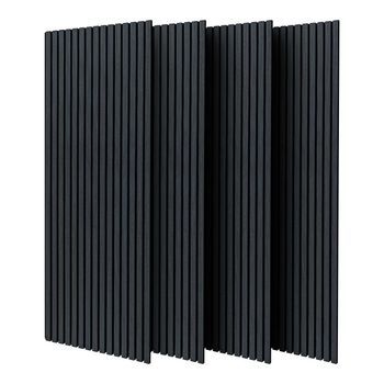 Beethoven - Juego De 4 Paneles Decorativos Para Pared De Listones 150x60 Cm, Negro