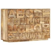 vidaxl armario alphabet con 6 cajones madera maciza mango 120x35x79 cm
