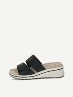 caprice mule black made of leather with wedge heel size 36