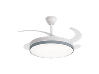 ventilador de techo - ok ocf 4826 es 80w 6 velocidades temporizador aspas retractiles altura ajustable blancogris
