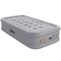 outsunny colchon hinchable individual plegable con bomba inflado 3 min desinflado 2 min bolsa carga 200 kg 190x97x39 cm gris