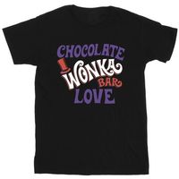 willy wonka  the chocolate fact camiseta chocolate bar love para nina