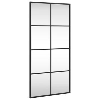 Espejo De Pared Rectangular De Hierro Negro 40x80 Cm Vidaxl