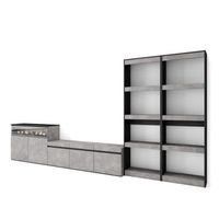 muebles de salon para tv conjunto de muebles comedor 370x186x35cm para tv hasta 65 chimenea electrica estilo moderno cemento