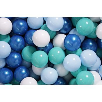 Meowbaby Juego De Bolas De Plástico 300 Piezas Azul Perla/azul Cielo/blanco/turquesa