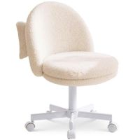 silla de oficina gtplayer vanity chair blanca sin brazos altura regulable y ruedas