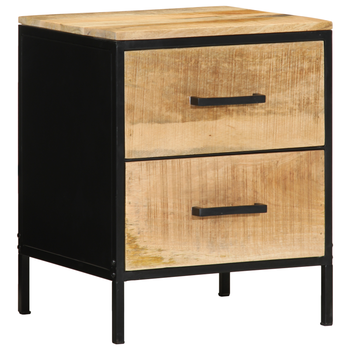 Mesitaito De Noche | Mesilla De Noche | Cabinete De Noche 40x35x50 Cm Madera Maciza Mango Rústico Cfw95410