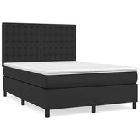 cama tapizada 193x144x128 cm vinilo - negro