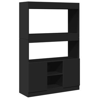 Aparador Alto Madera De Ingeniería Negro 92x33x140 Cm Vidaxl