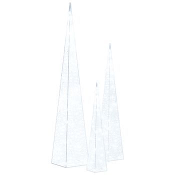 Set Cono Luz Led Decorativo Acrílico Blanco Frío 30/45/60cm