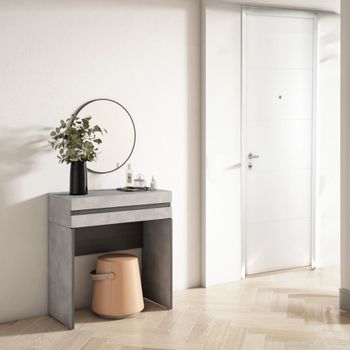 Consola entrada efecto madera cemento 70x35x75cm