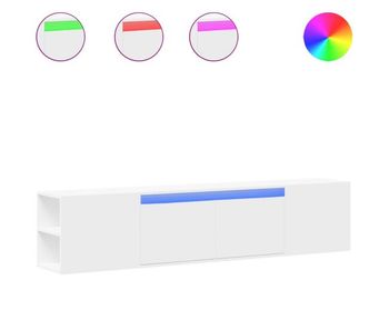 Mueble tv - mesa de tv de pared con luz led blanco 180x31x39,5 cm