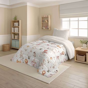 Naturals - Edredón Estampado Infantil Cama 105 - Microfibra Poliéster - 300 Gr -fabricado En España - Circus