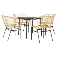 juego de comedor jardin 5 uds ratan sintetico marron cfw540144