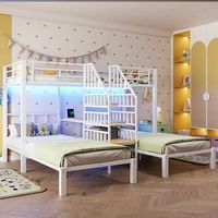 sweiko cama nido 90x200 cm 3 plazas con banda led escalera almacenamiento 2 puertos usb  1 enchufe escritorio y estante sin colchon blanco