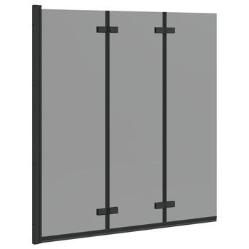 Mampara De Ducha Plegable Negro 130 X 138 Cm Vidaxl