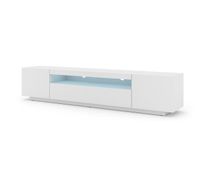 el soporte de tv aura un estilo moderno mide 42x200x37 cm e incluye 4 estantes y 3 puertas