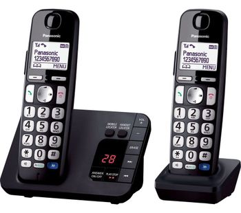KX-TGE722EB Cordless Phone - Twin Handsets
