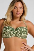 hunkemoller top de bikini con aros y relleno cancun verde