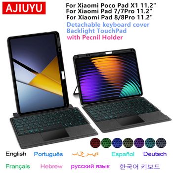 Teclado TouchPad para Xiaomi Poco Pad X1 2025, funda para XiaoMi Pad 7 8 Mipad 7 8 Pro, tableta de 11,2 