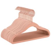 30 perchas infantiles antideslizantes de terciopelo de color rosa