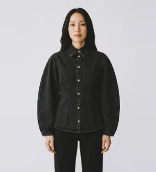 Rotate para mujer. 116531D04 Camisa Vinetta negro (36), Casual, Manga larga, Algodón Orgánico