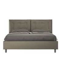 cama sin somier acolchada 160x210 cuero sintetico capuchino annalisa