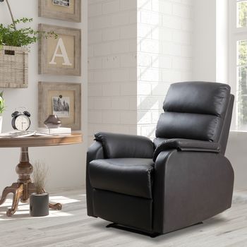 Sillón Reclinable De Mdf Acero Pu Espuma Homcom 75x92x99 Cm-marrón