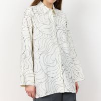 levete room kora printed crepe shirt - xs
